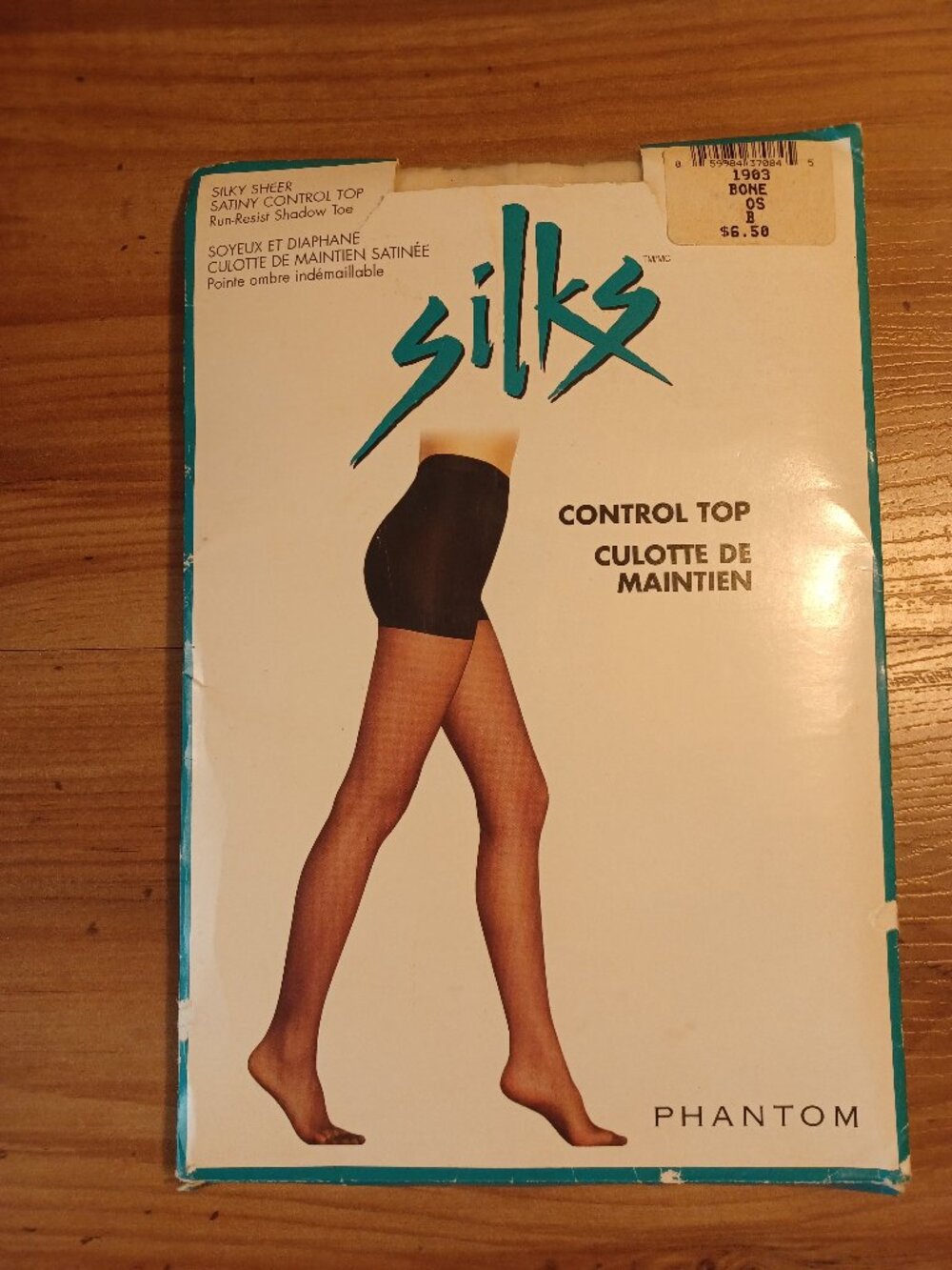 Vintage Pantyhose Sliks By Phantom Control Top Color Bone